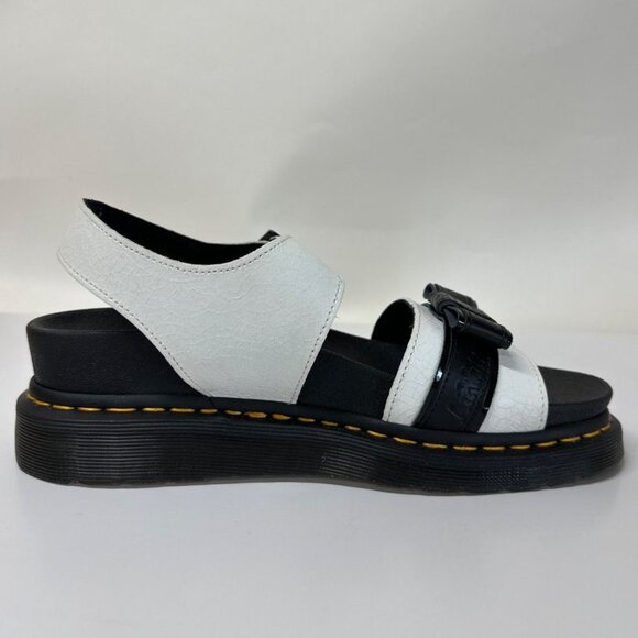 New Dr Martens Romi Crackle White and Black Bow Leather Sandals size 9 Shoes - Picture 3 of 8